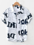 Men's Printed Button Up Short Sleeve Shirt