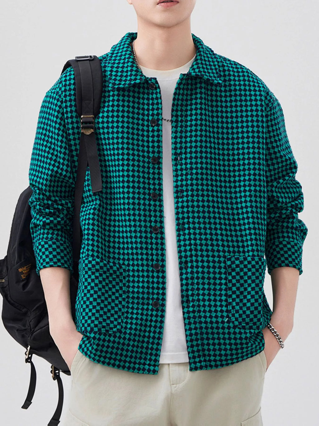 Men's Plus Size Button Up Long Sleeve Shirt