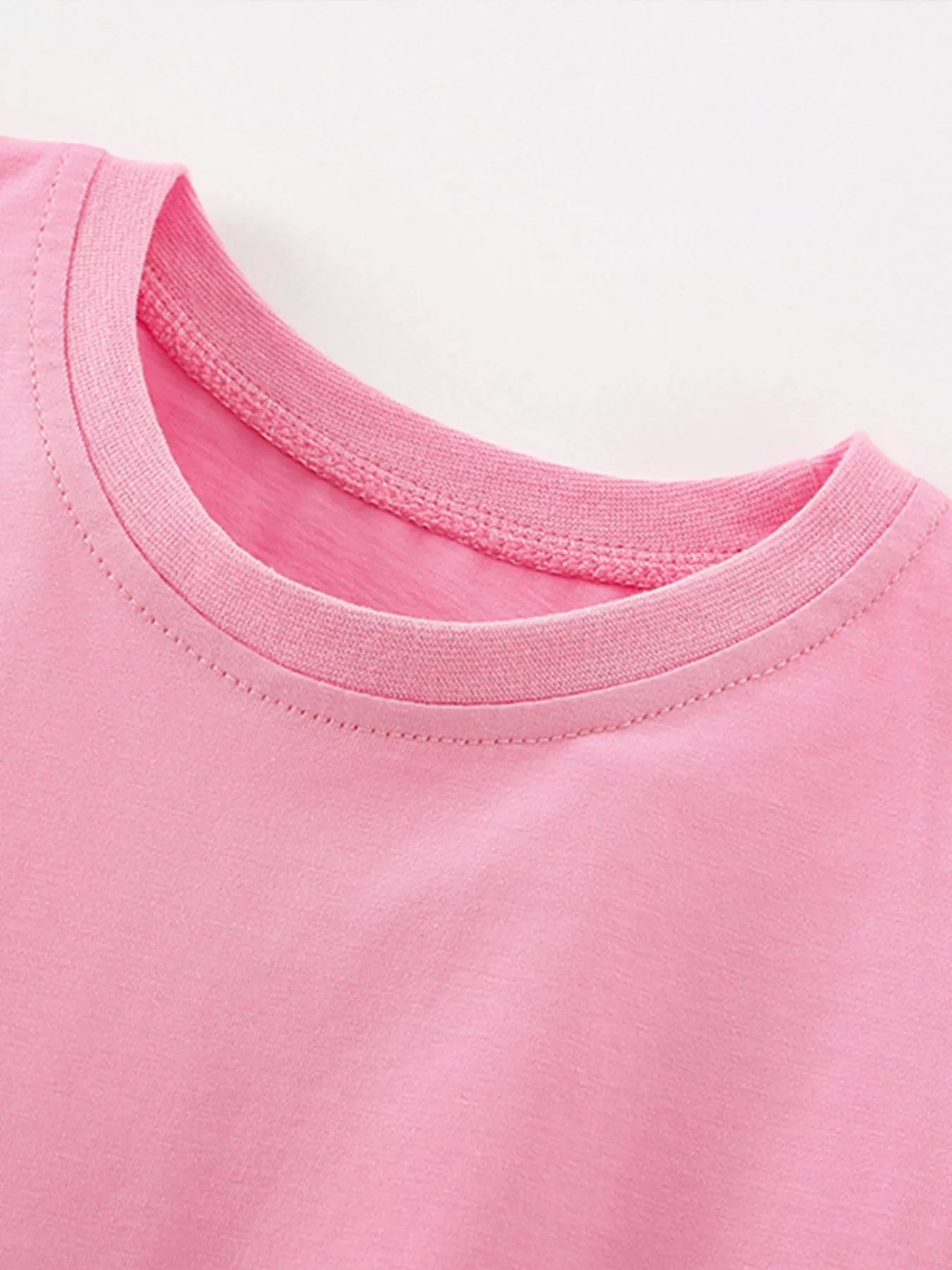 Children's Cute Bunny & Flower Applique Ruffle Sleeve T-Shirt