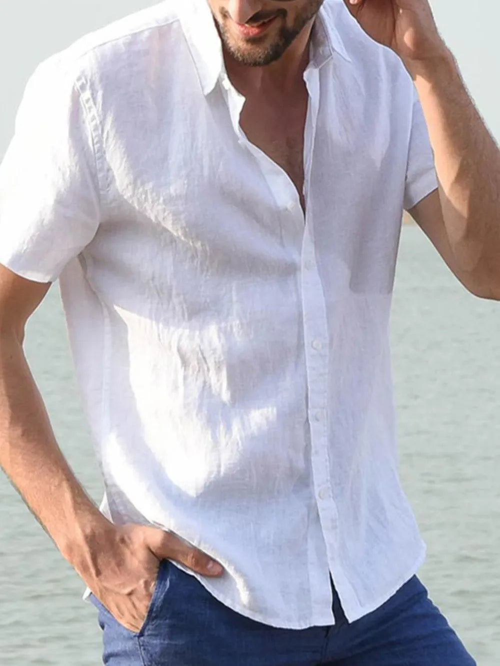 Men's Full Size Button Down Short Sleeve Shirt Plus Size