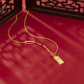 18K Gold-Plated Bar Pendant Necklace