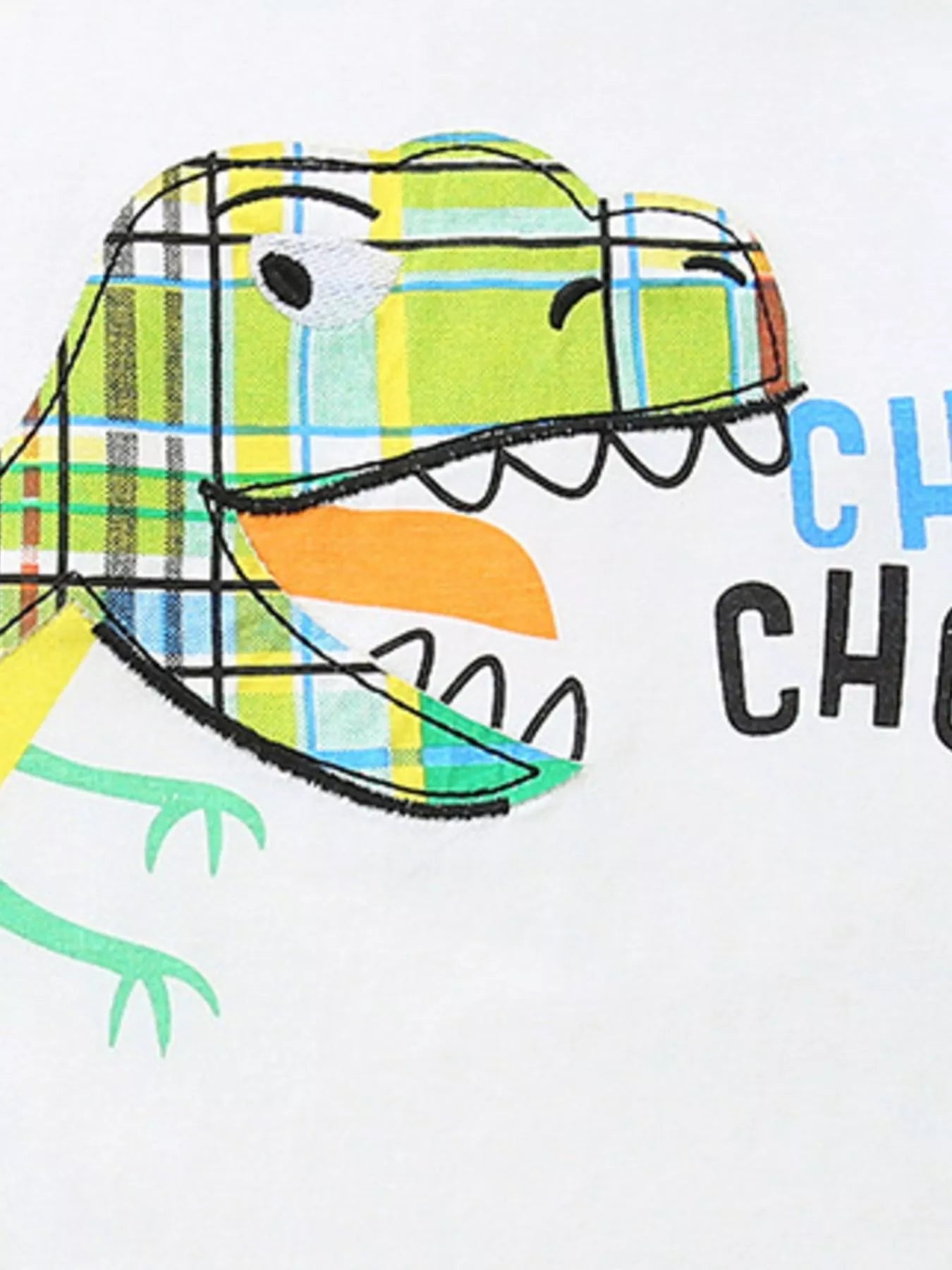 Children's Dinosaur Print T-Shirt & Plaid Shorts Set