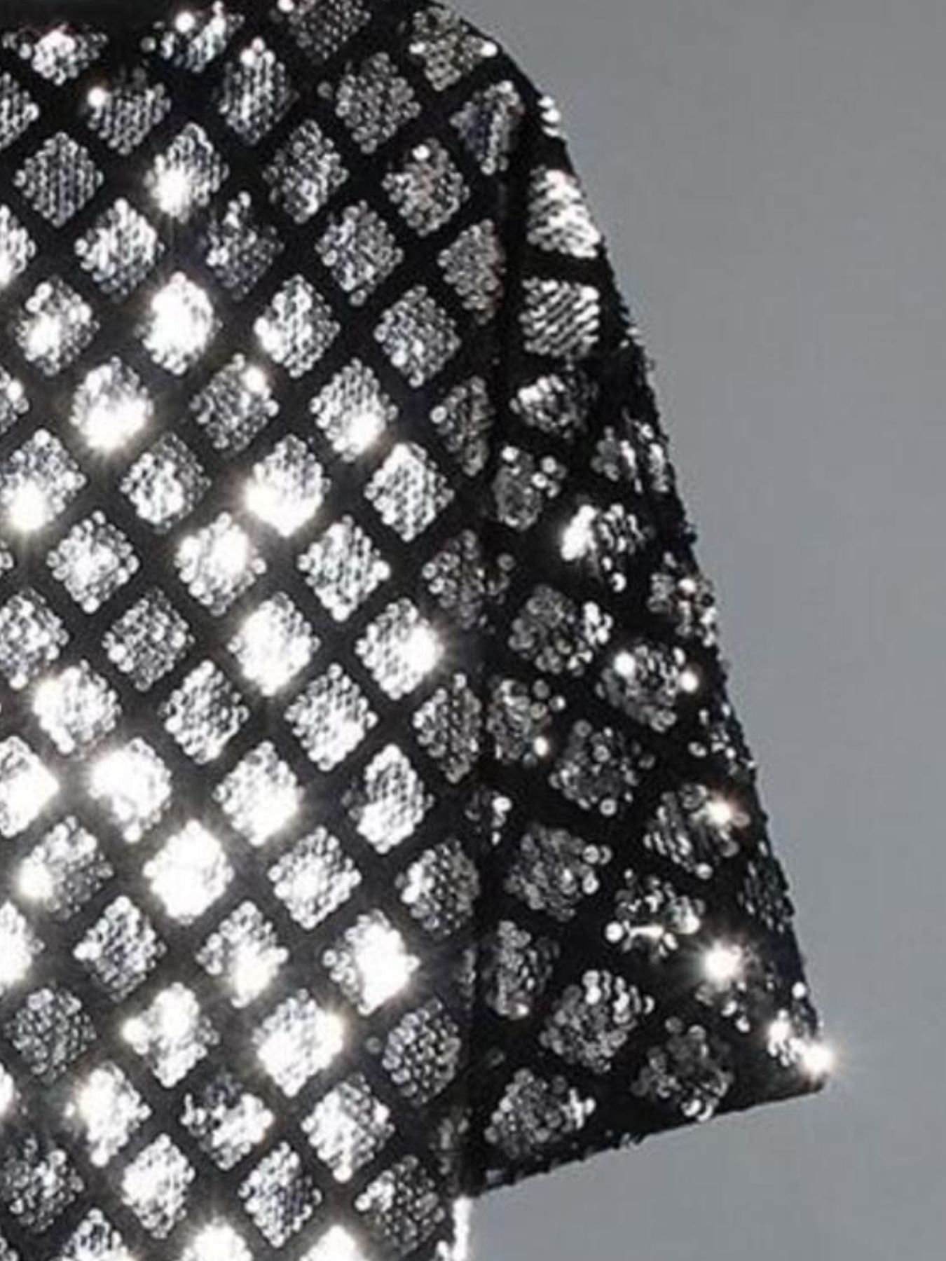 Men's Sequin Round Neck T-Shirt
