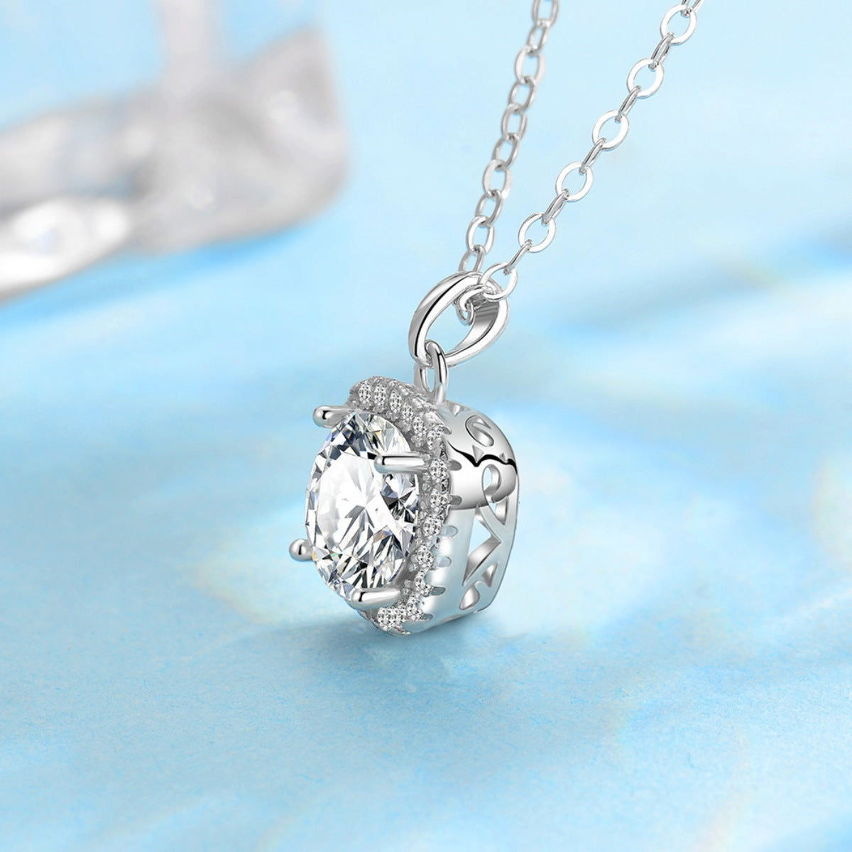 Moissanite 925 Sterling Silver Pendant Necklace