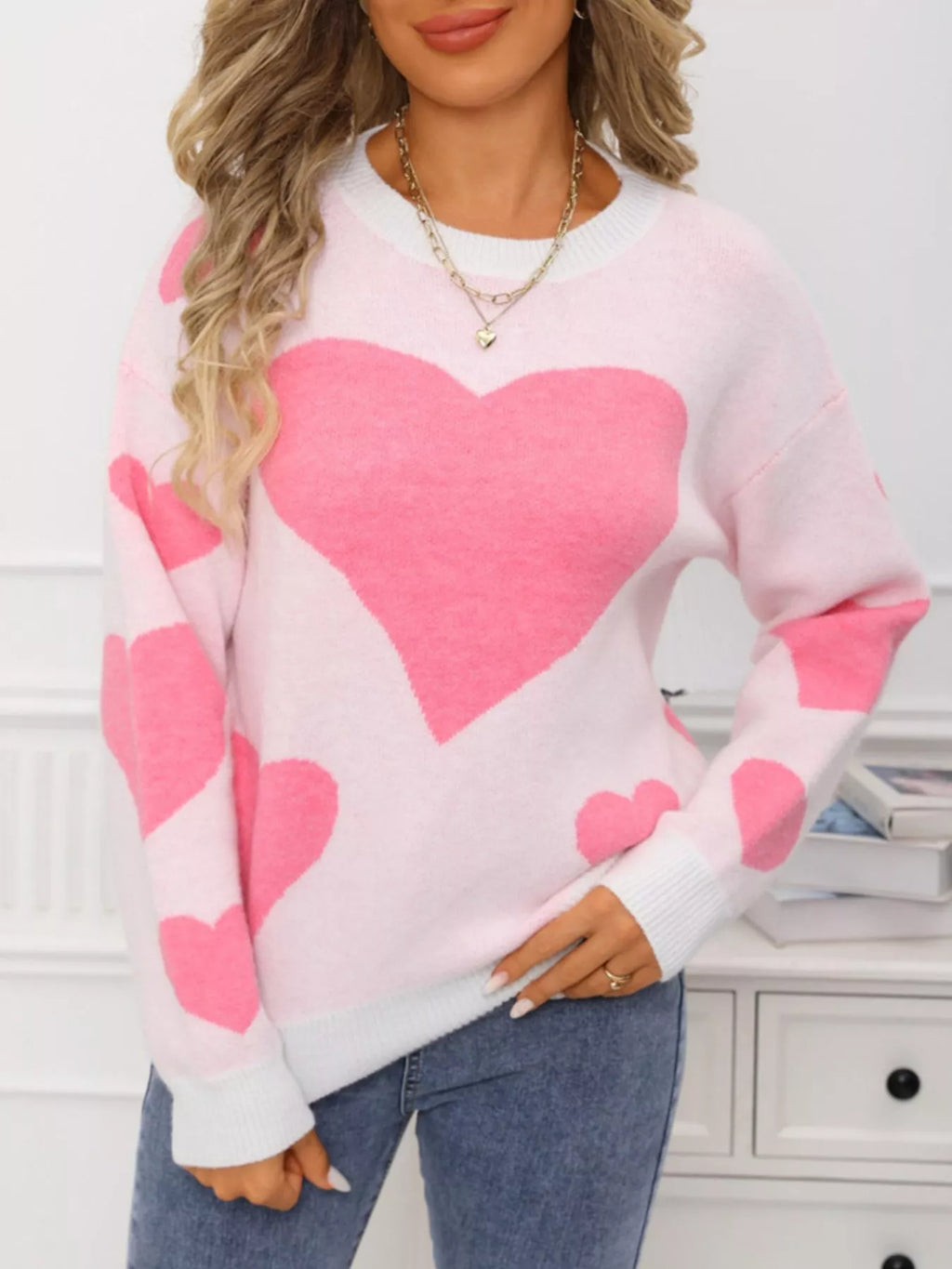 Valentine's Day Heart Crew Neck Sweater