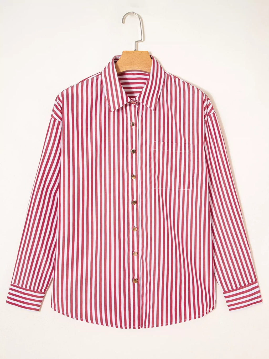 Striped Button-Up Long Sleeve Shirt