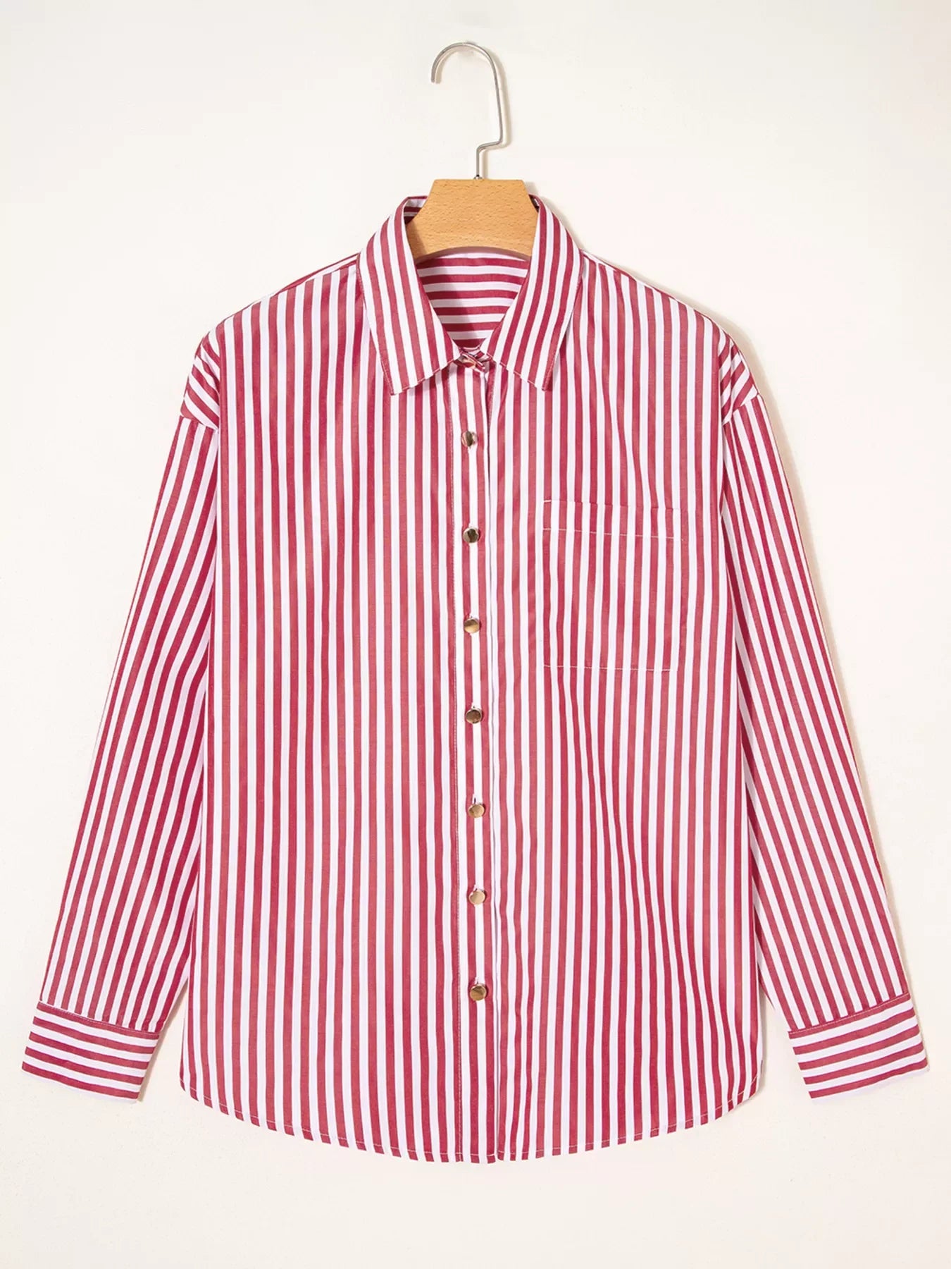 Striped Button-Up Long Sleeve Shirt