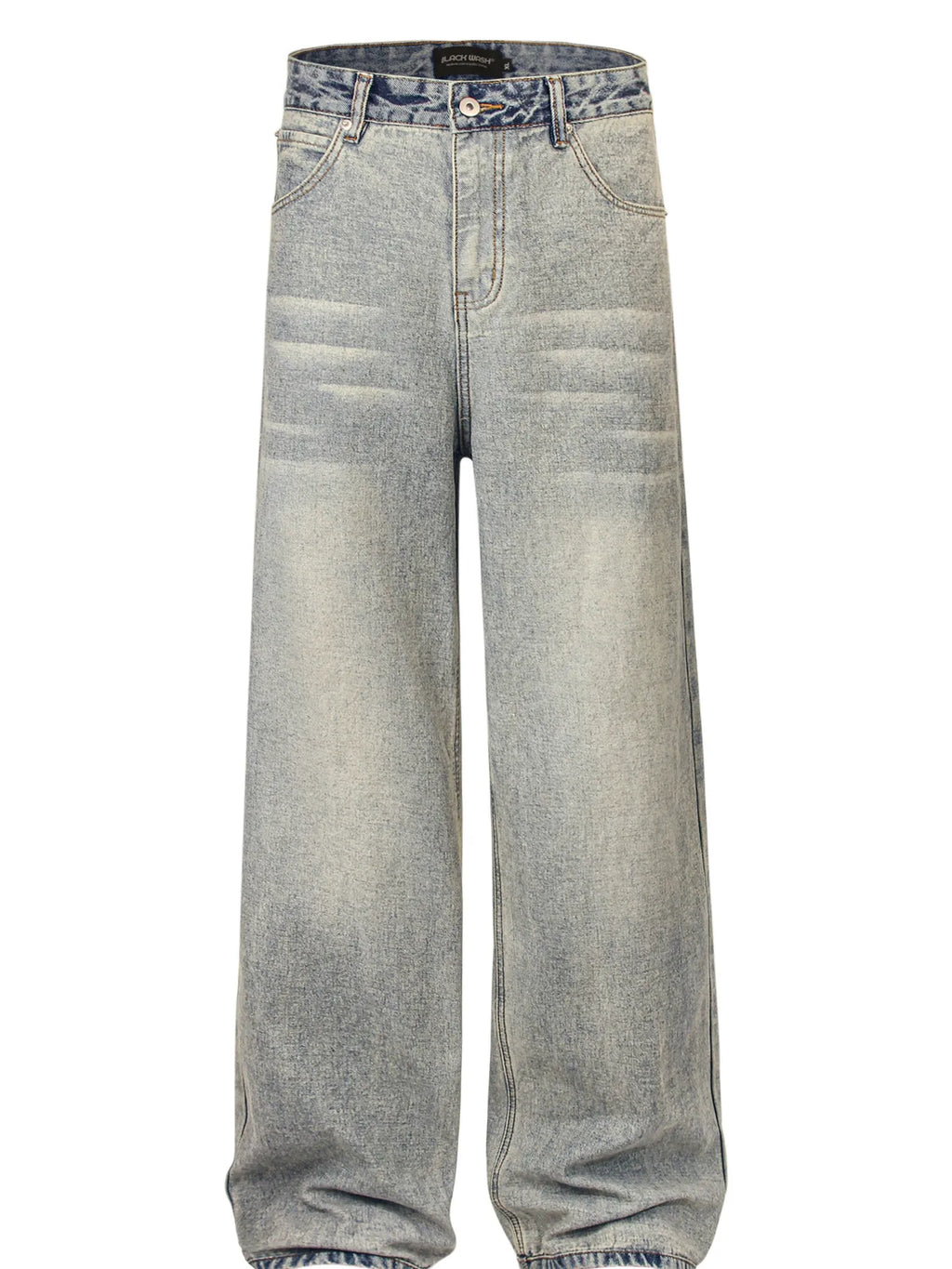 Men's Contrast Pocket Washed Straight Jeans
