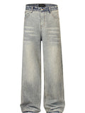 Men's Contrast Pocket Washed Straight Jeans