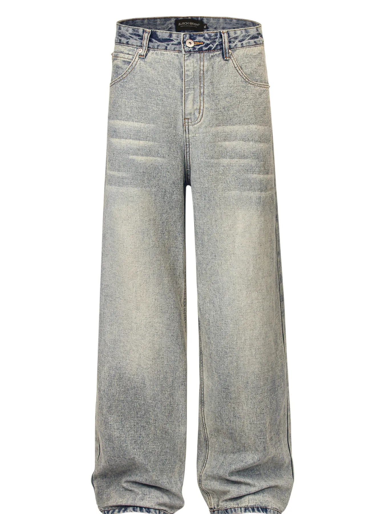 Men's Contrast Pocket Washed Straight Jeans