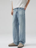 Men's Full Size Relaxed Fit Washed Wide Leg Jeans Plus Size