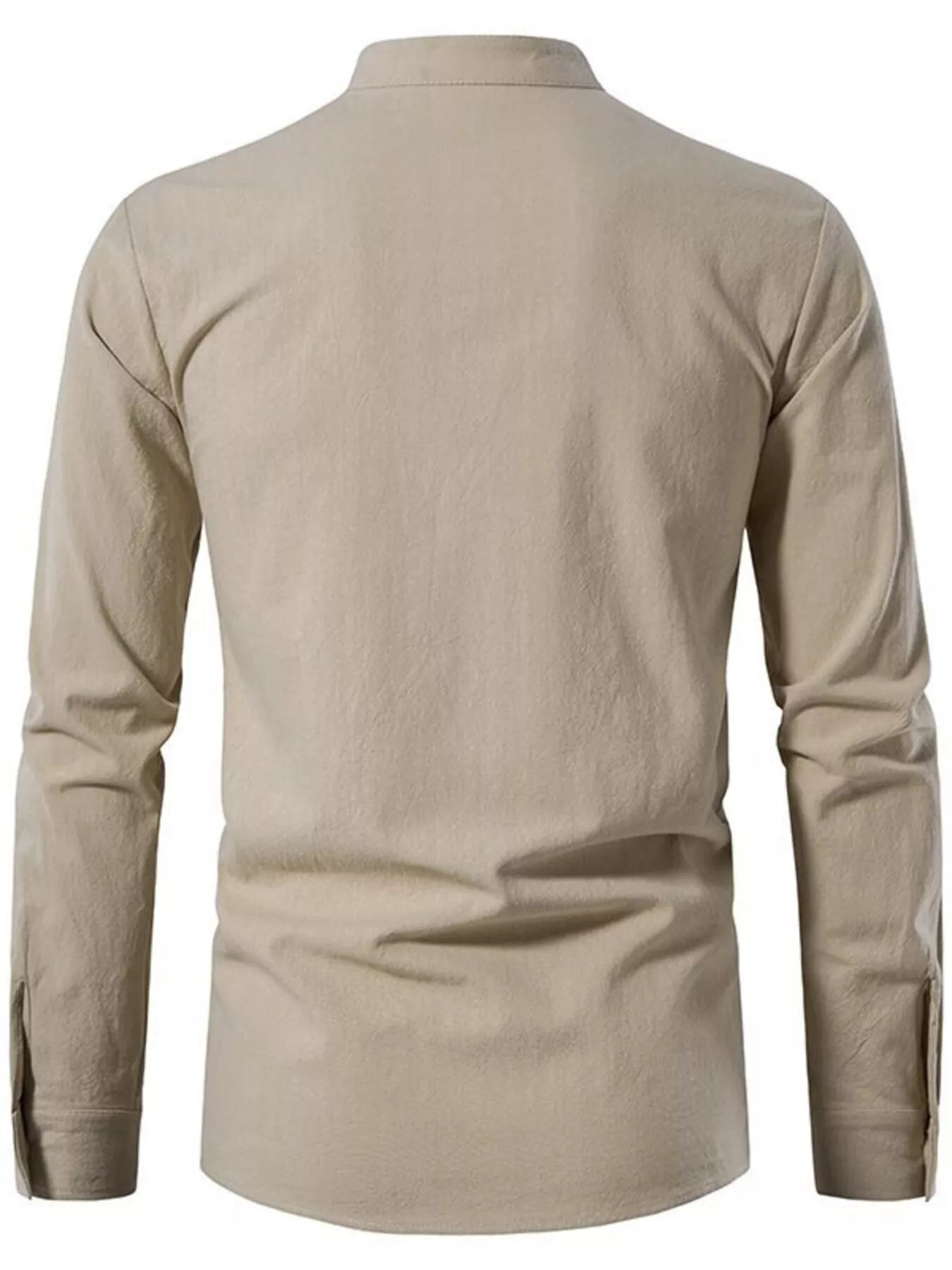 Men's Full Size Casual Lace-Up Long Sleeve Shirt Plus Size