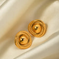 Twisted Rope Circle Stud Earrings