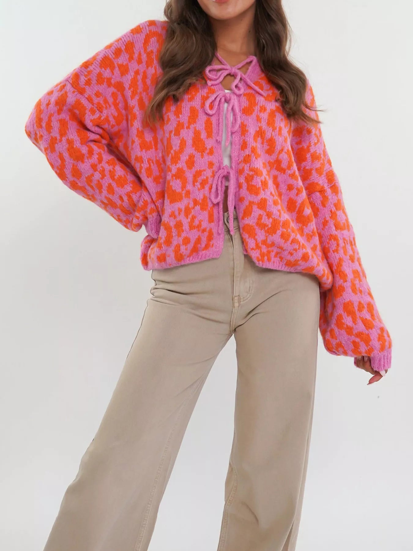 Leopard Tie-Front Cardigan
