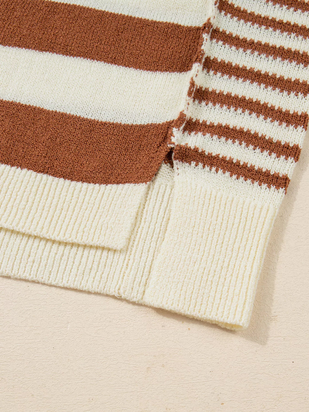 Stripe Drop Shoulder Sleeve Patchwork Baggy Sweater