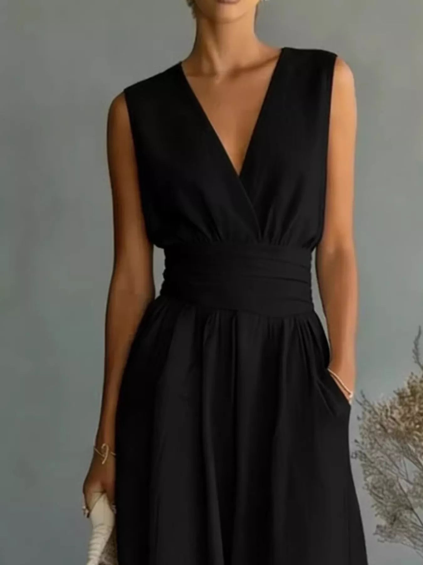 Full Size Sleeveless Wide-Leg Jumpsuit Plus Size