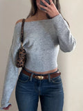 Boat Neck Long Sleeve Sweater