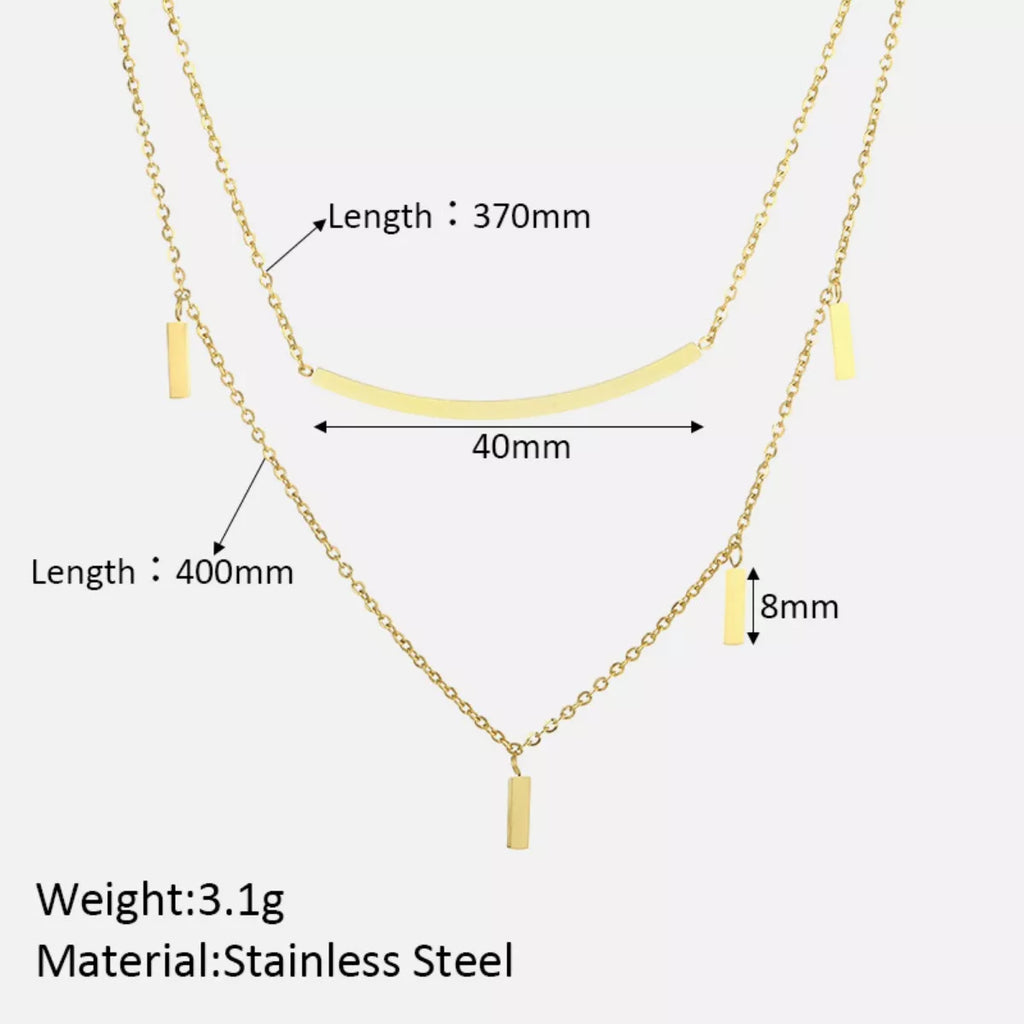 18K Gold-Plated Double Layered Necklace