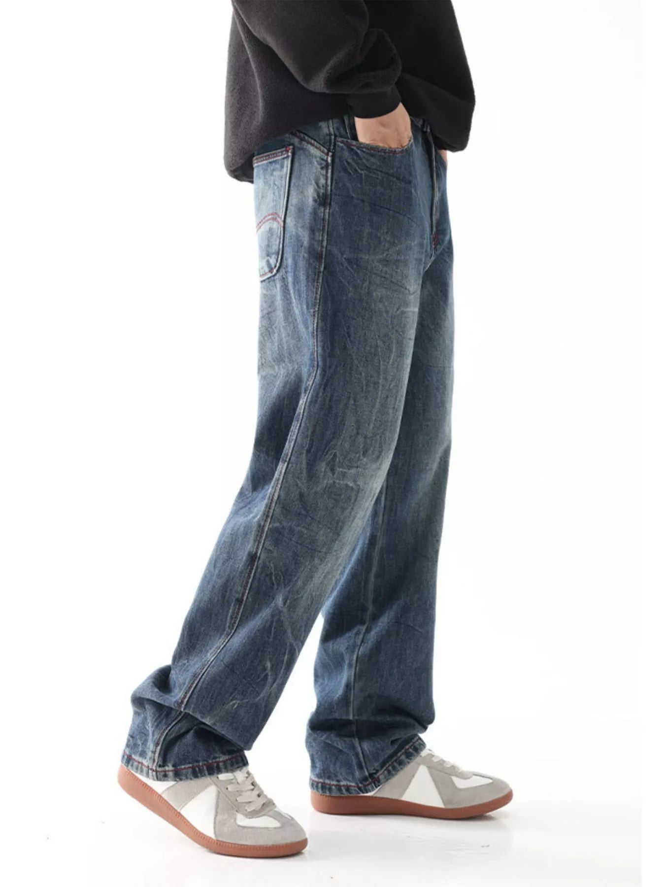 Men's Vintage Wash Loose Fit Jeans