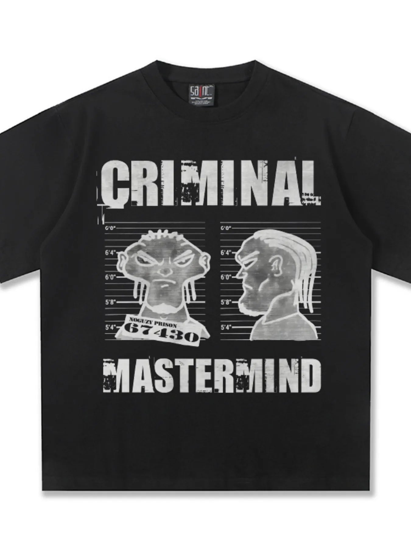 Men's Criminal Mastermind Graphic Oversized T-Shirt