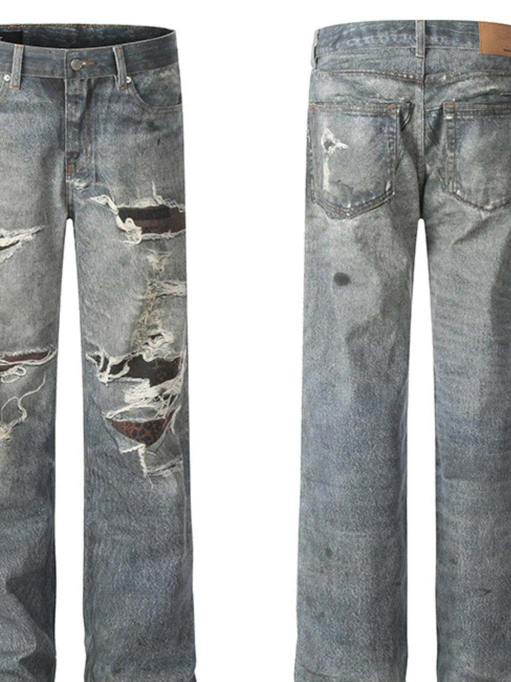 Men's Distressed Straight-Leg Jeans