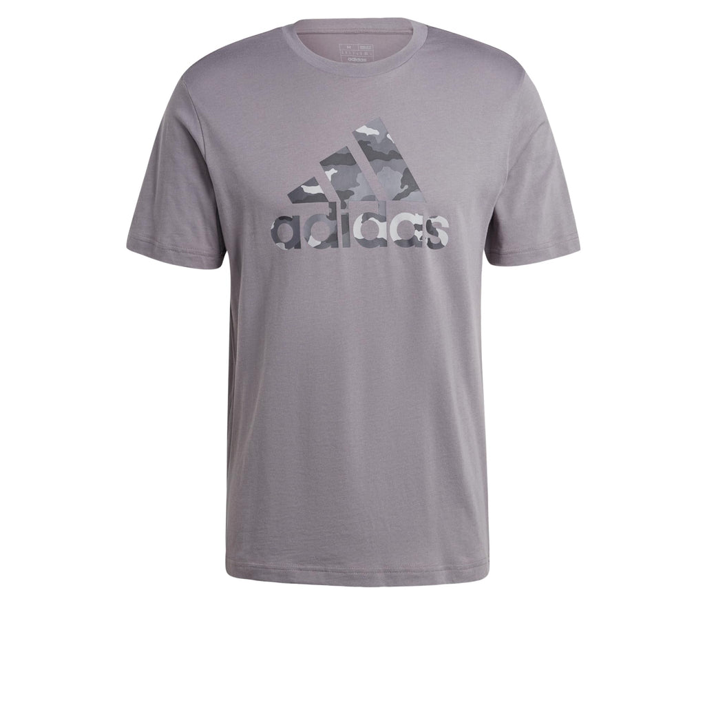 adidas Mens Tall Size Camouflage Badge of Sport Graphic T-Shirt Grey
