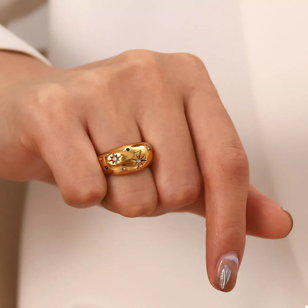 18K Gold-Plated Zircon Ring
