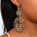 Leopard Print Dangle Earrings