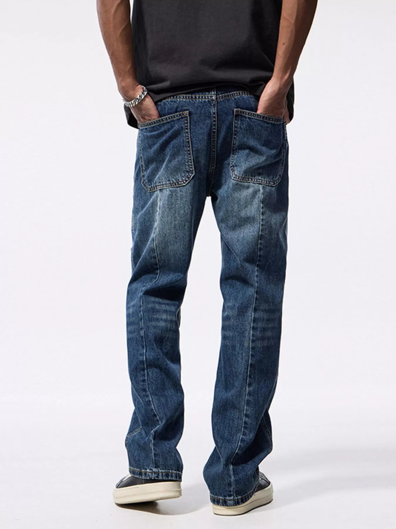 Men's Patchwork Relaxed Fit Jeans