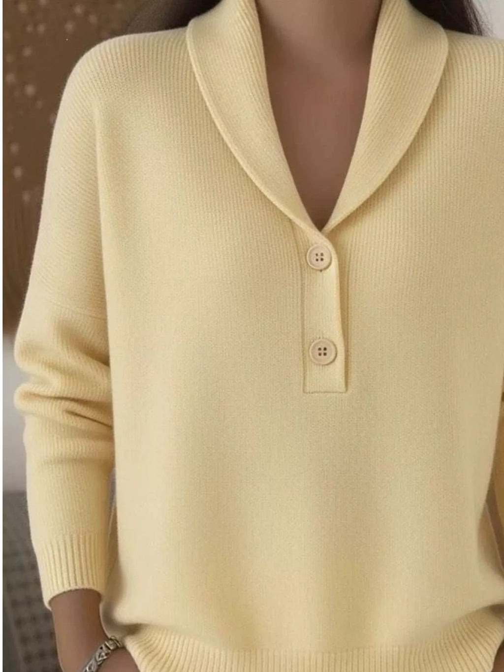 Full Size Button Detail Long Sleeve Sweater Plus Size