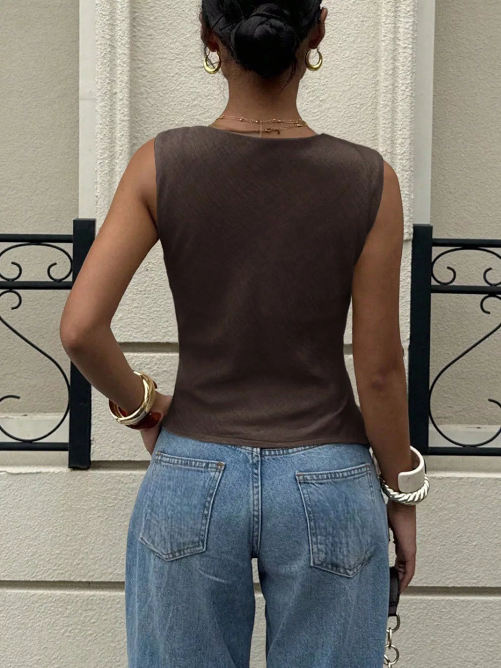 Cowl Neck Sleeveless Tank