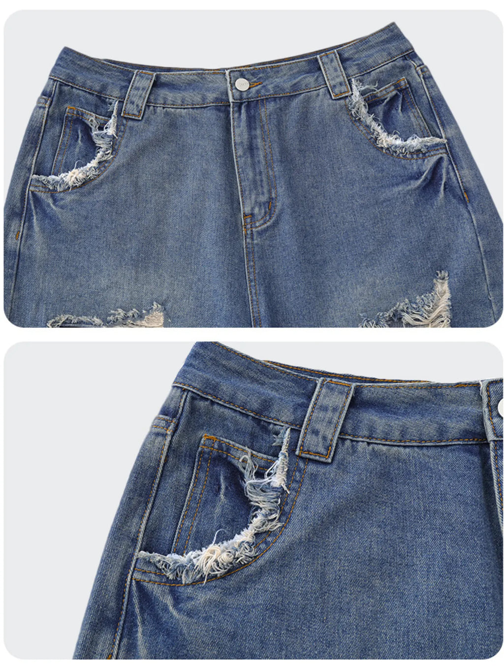 Men's Distressed Denim Shorts
