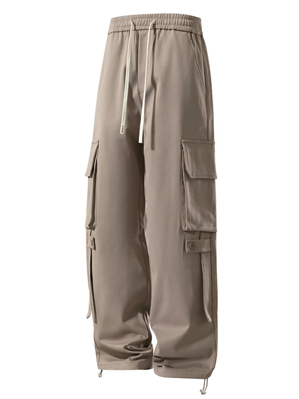 Men's Plus Size Loose Fit Cargo Pants with Drawstring