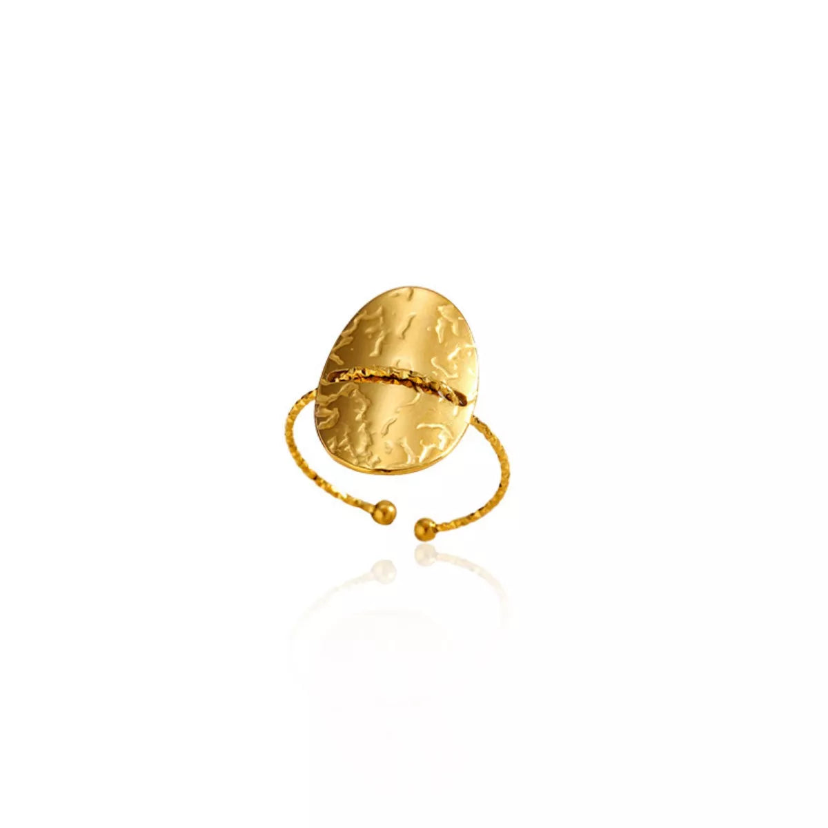 Hammered Disc Open Ring