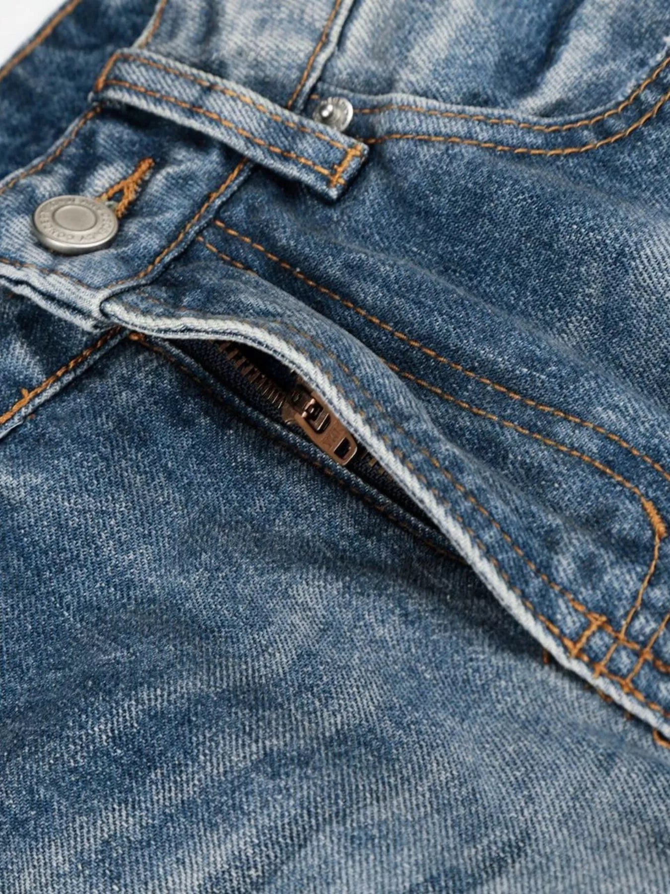 Men's Wide Leg Vintage Wash Jeans