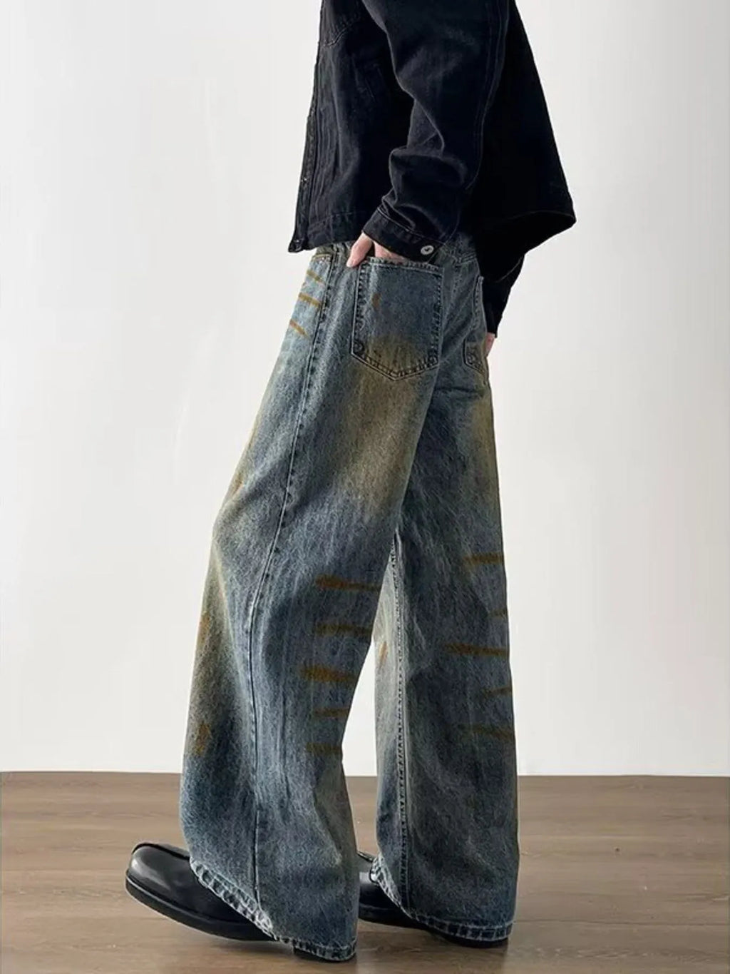 Men's Full Size Wide-Leg Jeans Plus Size
