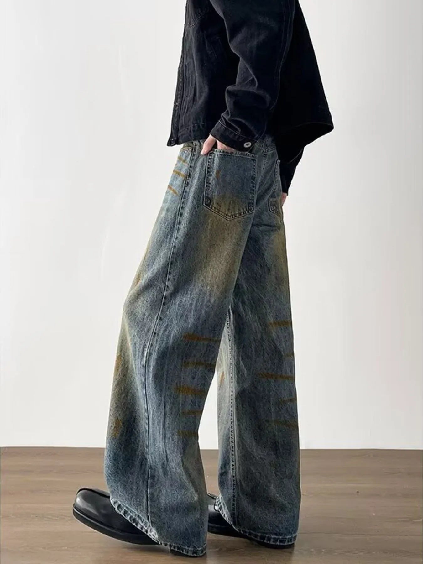 Men's Full Size Wide-Leg Jeans Plus Size