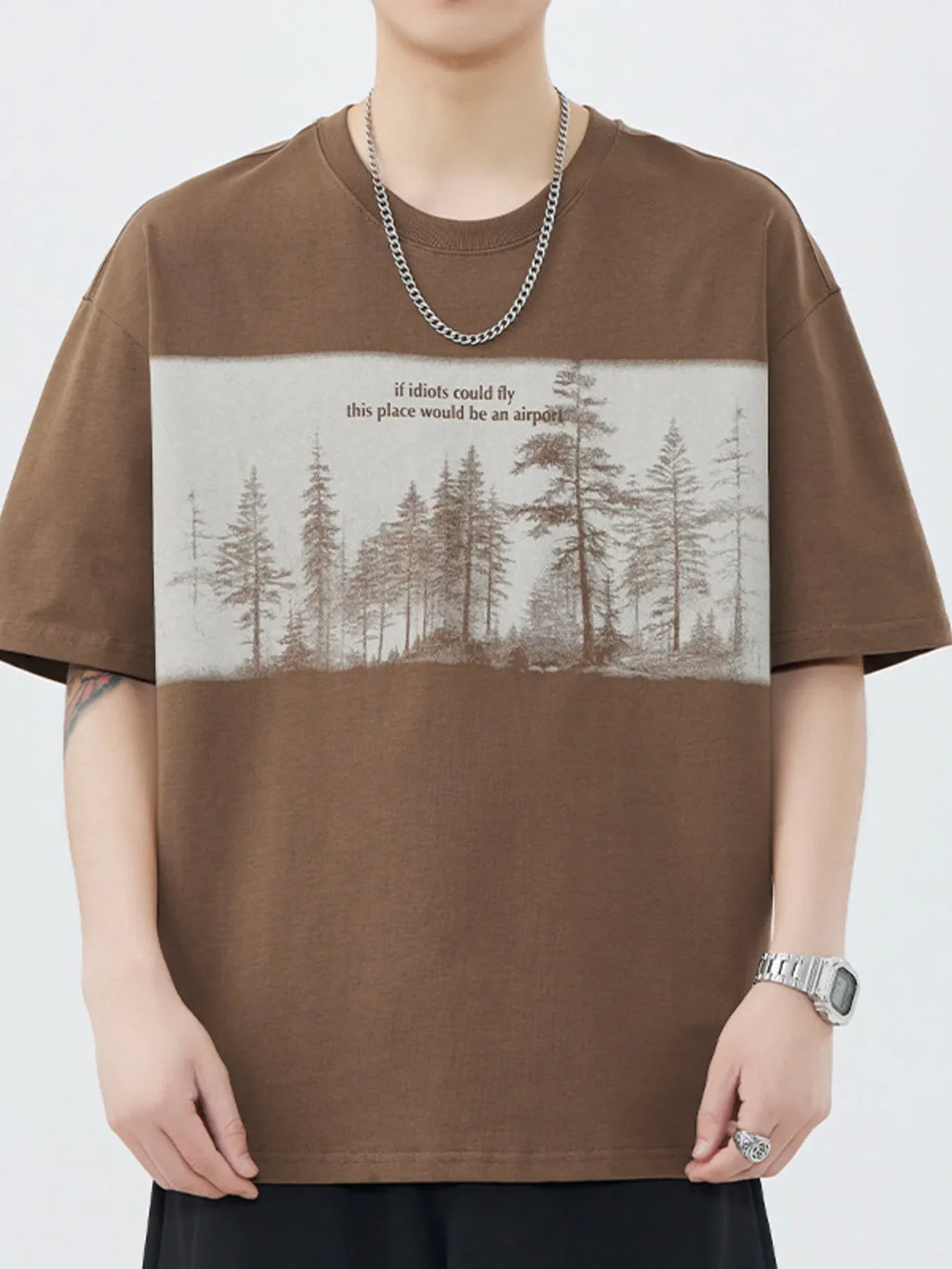 Men's Plus Size Graphic Round Neck Half Sleeve T-Shirt