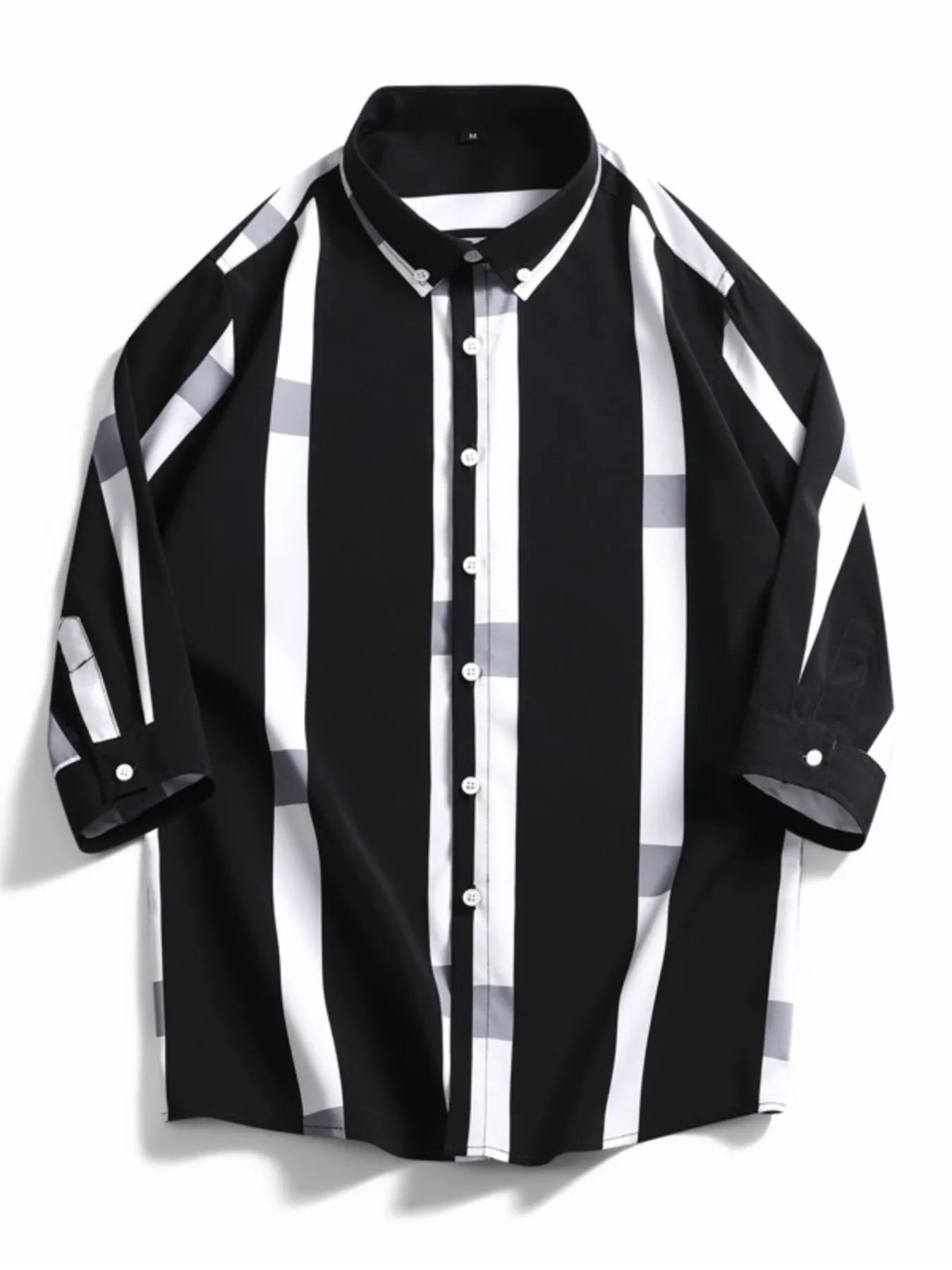 Men's Plus Size Striped Print Casual Shirt