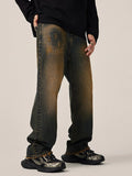 Men's Full Size Vintage Wash Loose Fit Jeans Plus Size