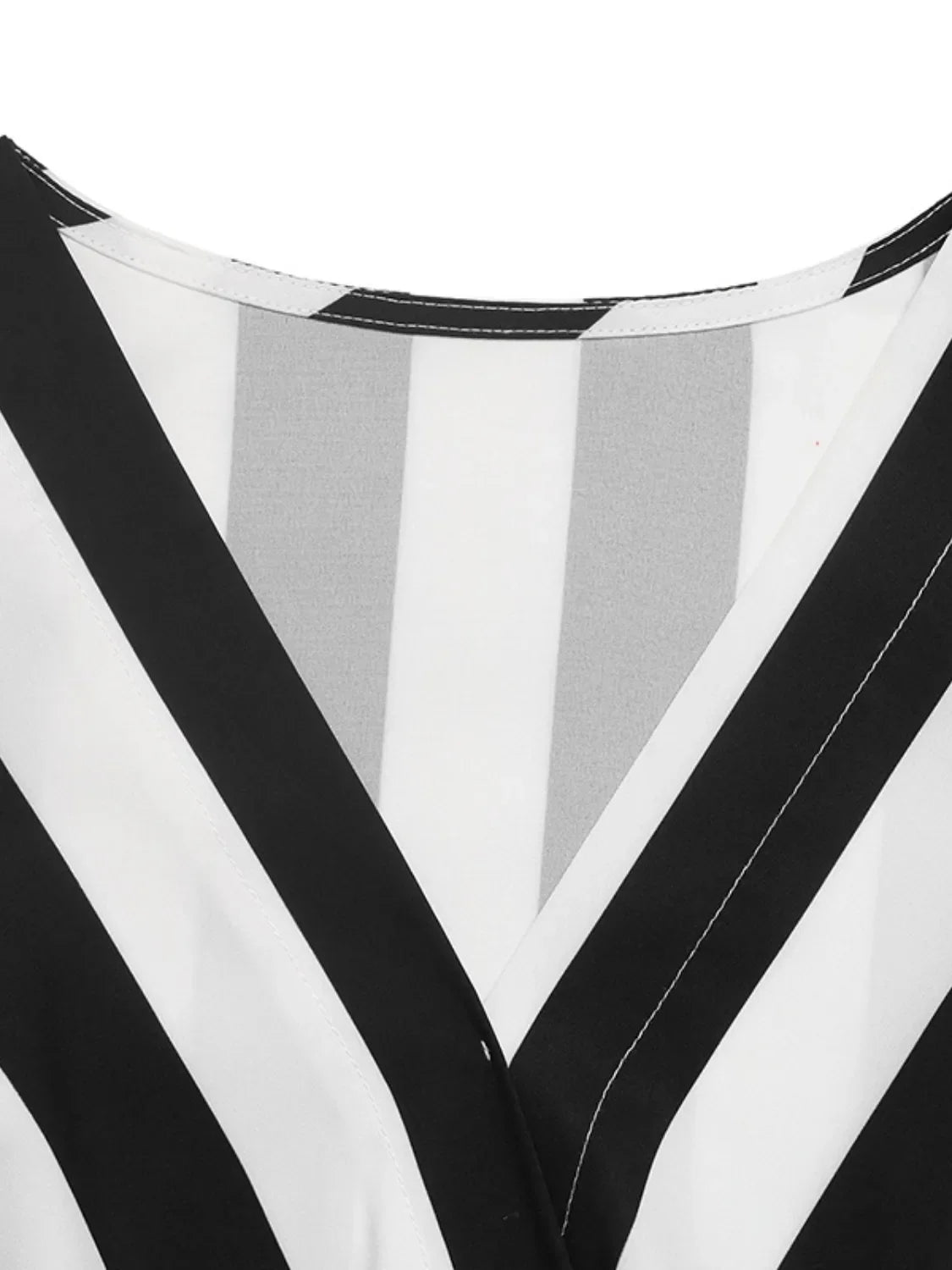 Striped Surplice Flutter Sleeve Wrap Blouse