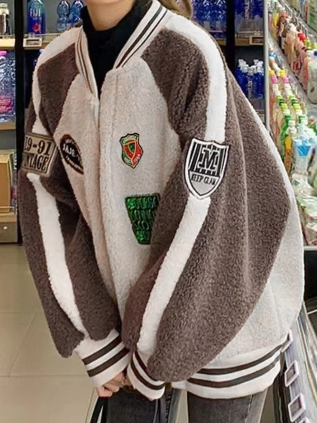Zip Up Raglan Sleeve Fleece Jacket