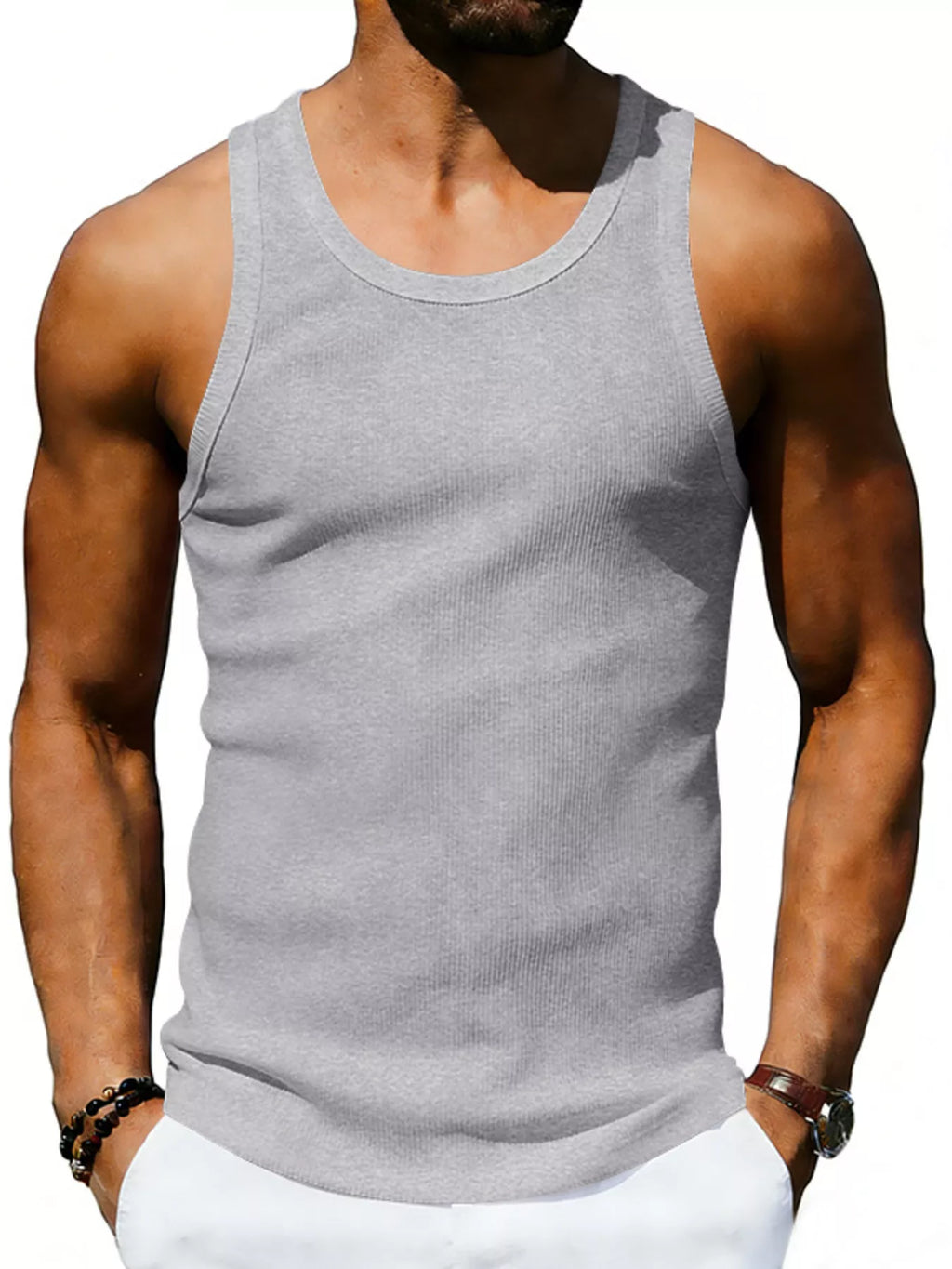 Men's Full Size Round Neck Tank Plus Size