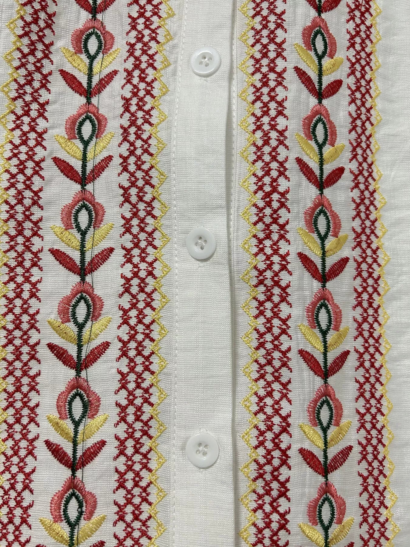 Embroidered Button Up Long Sleeve Shirt