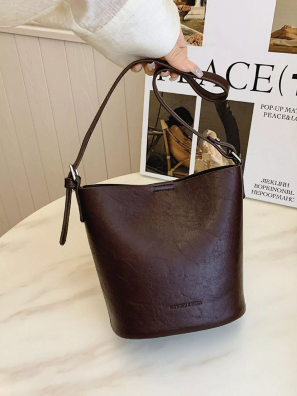Vintage Style Bucket Crossbody Bag