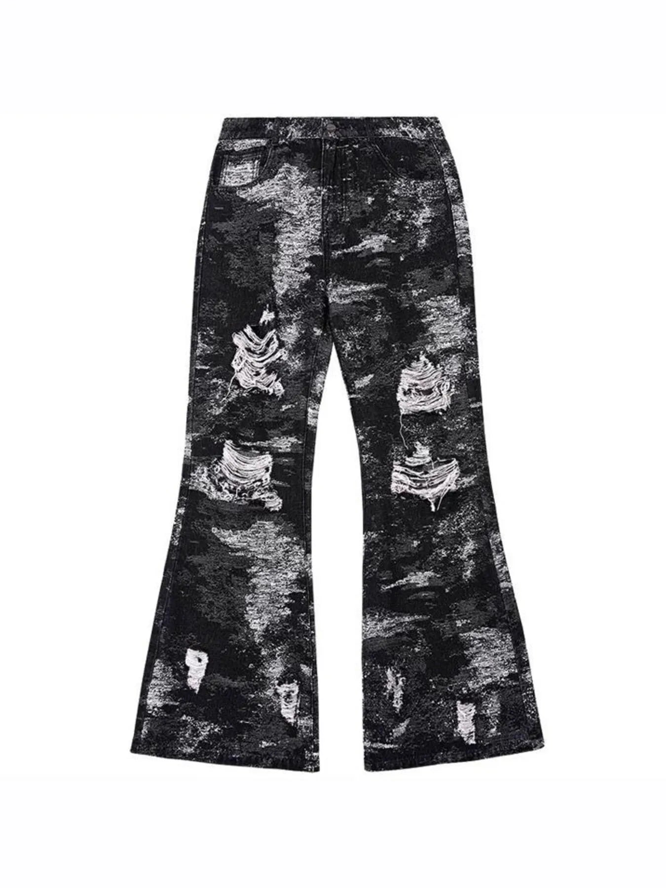 Men's Distressed Wide Leg Jeans