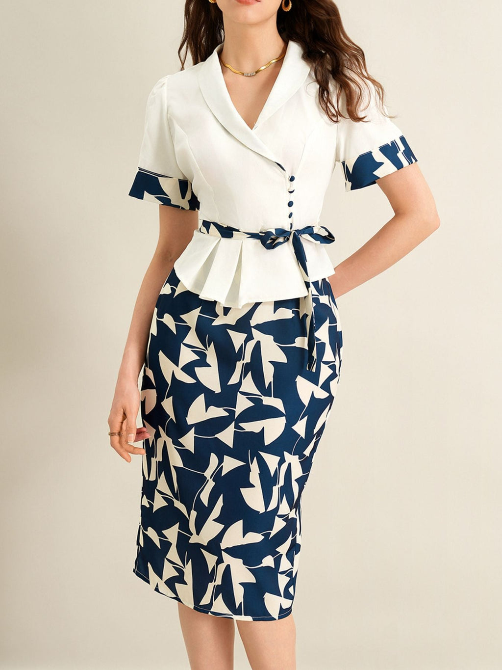 Short Sleeve Top and Skirt Set