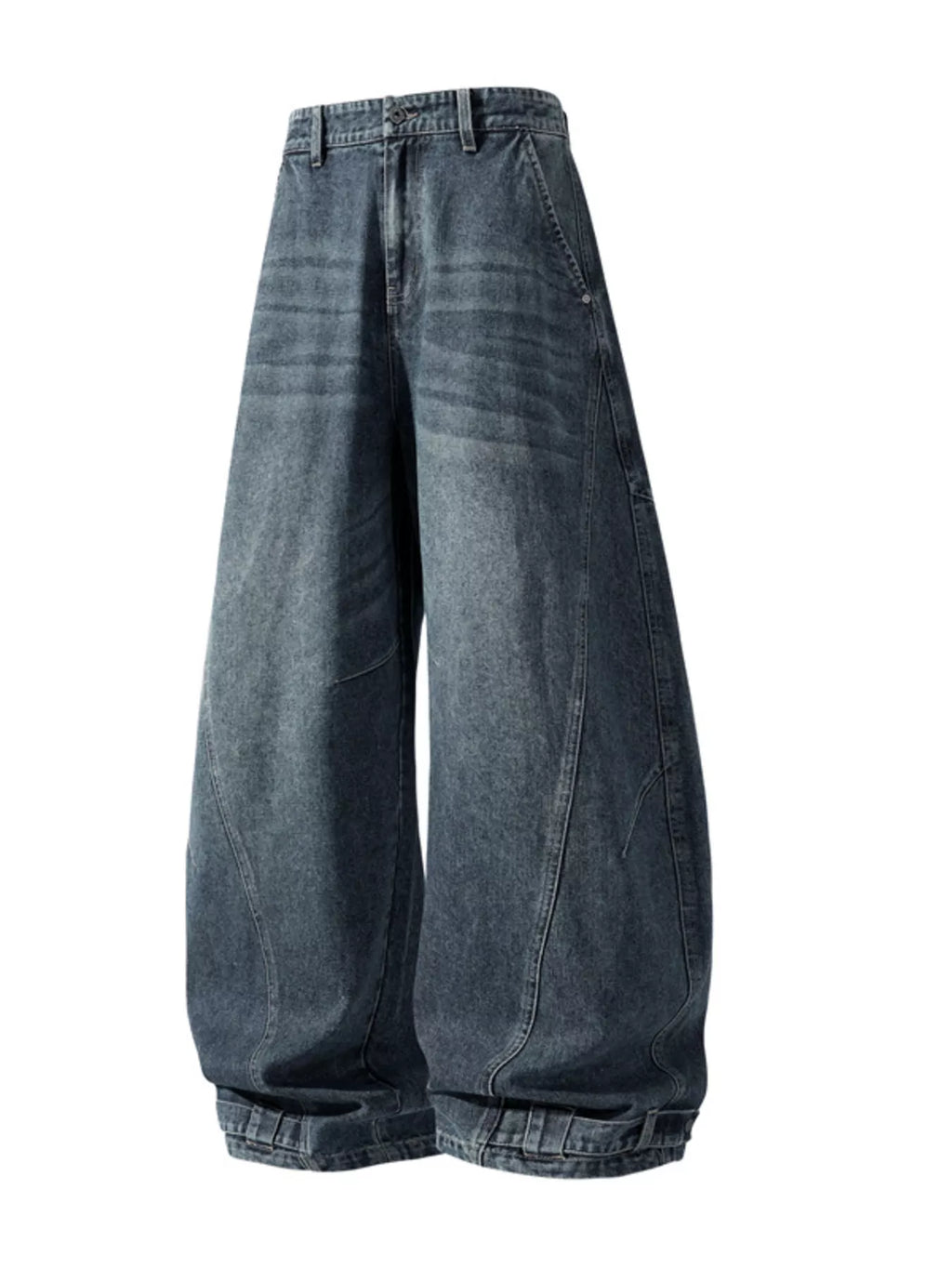 Men's Plus Size Wide Leg Vintage Wash Jeans