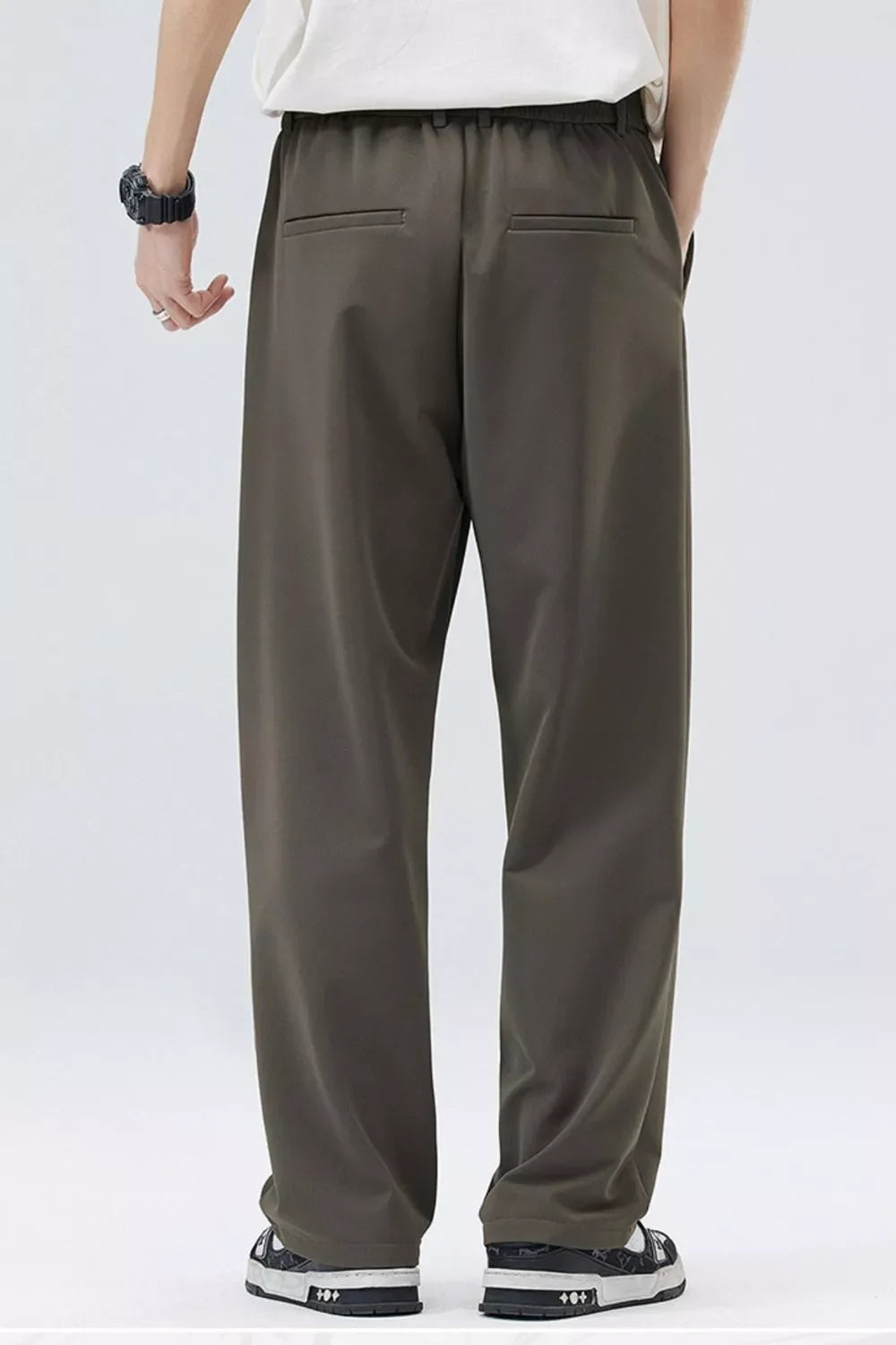 Men's Full Size Loose Fit Casual Pleated Pants Plus Size