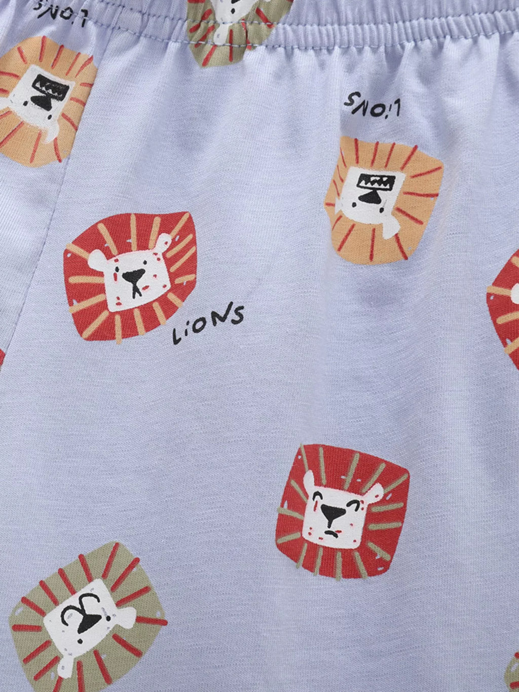 Children's Lion Print Short Sleeve Tee and Shorts Set